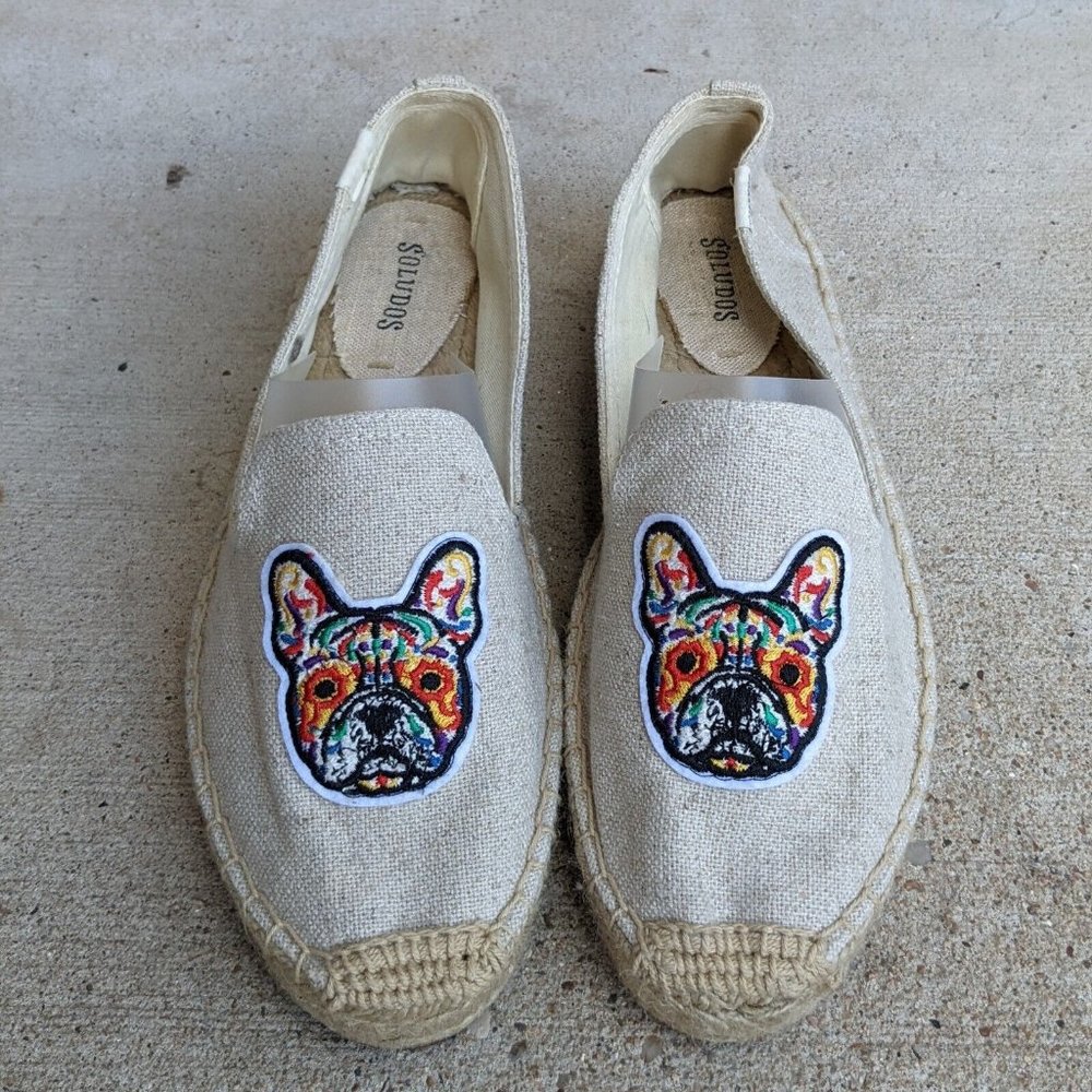 Soludos Women's French Bulldog Espadrilles Size 9.5